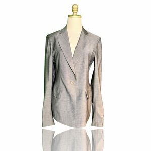 Donna Karan Collection Made in Italy Charcoal Gray Wool-Blend Blazer Size 10